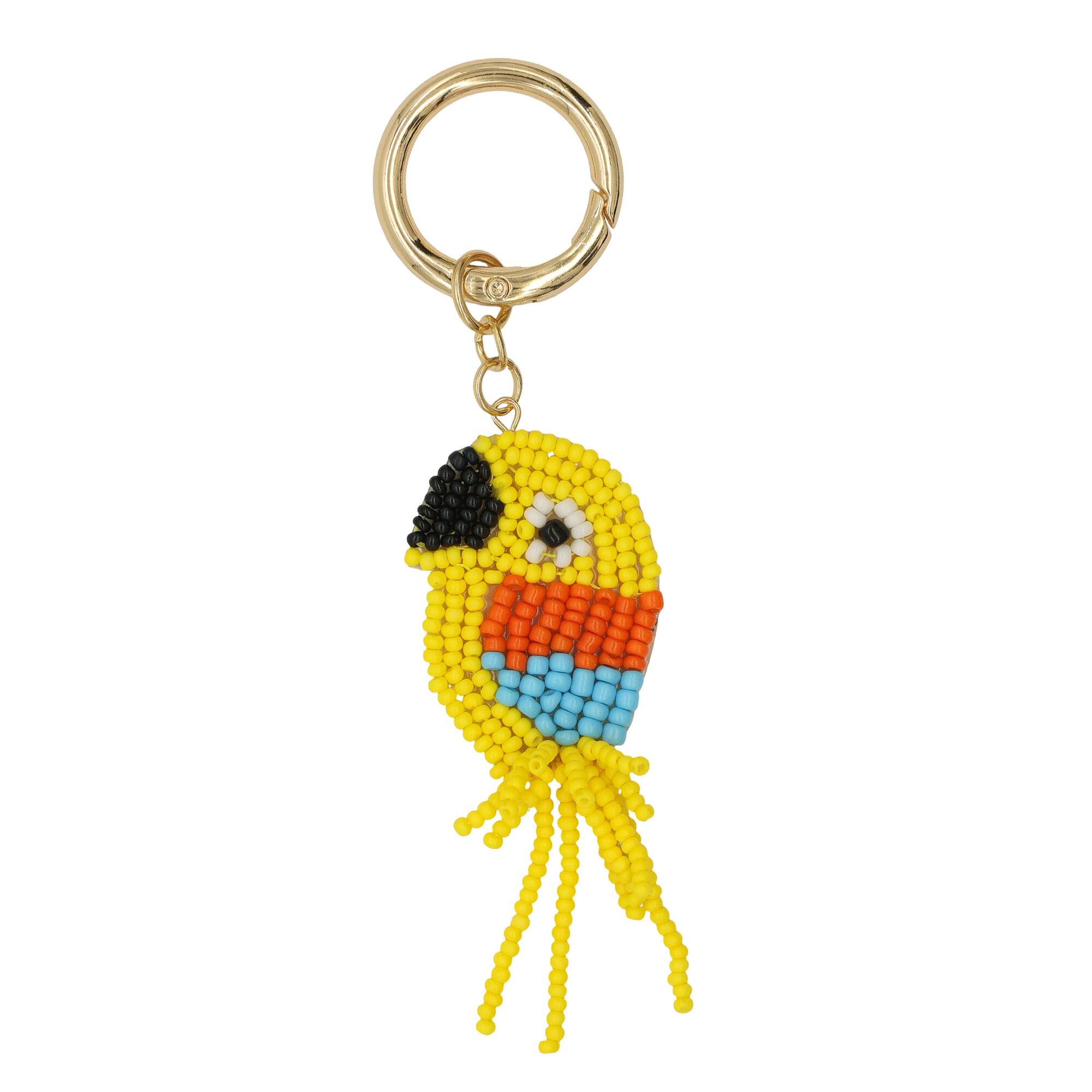 Summer Beaded Yellow Parrot Bag Charm by Make Market®